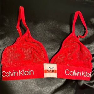 Red Mesh Heart Calvin Klein Bralette